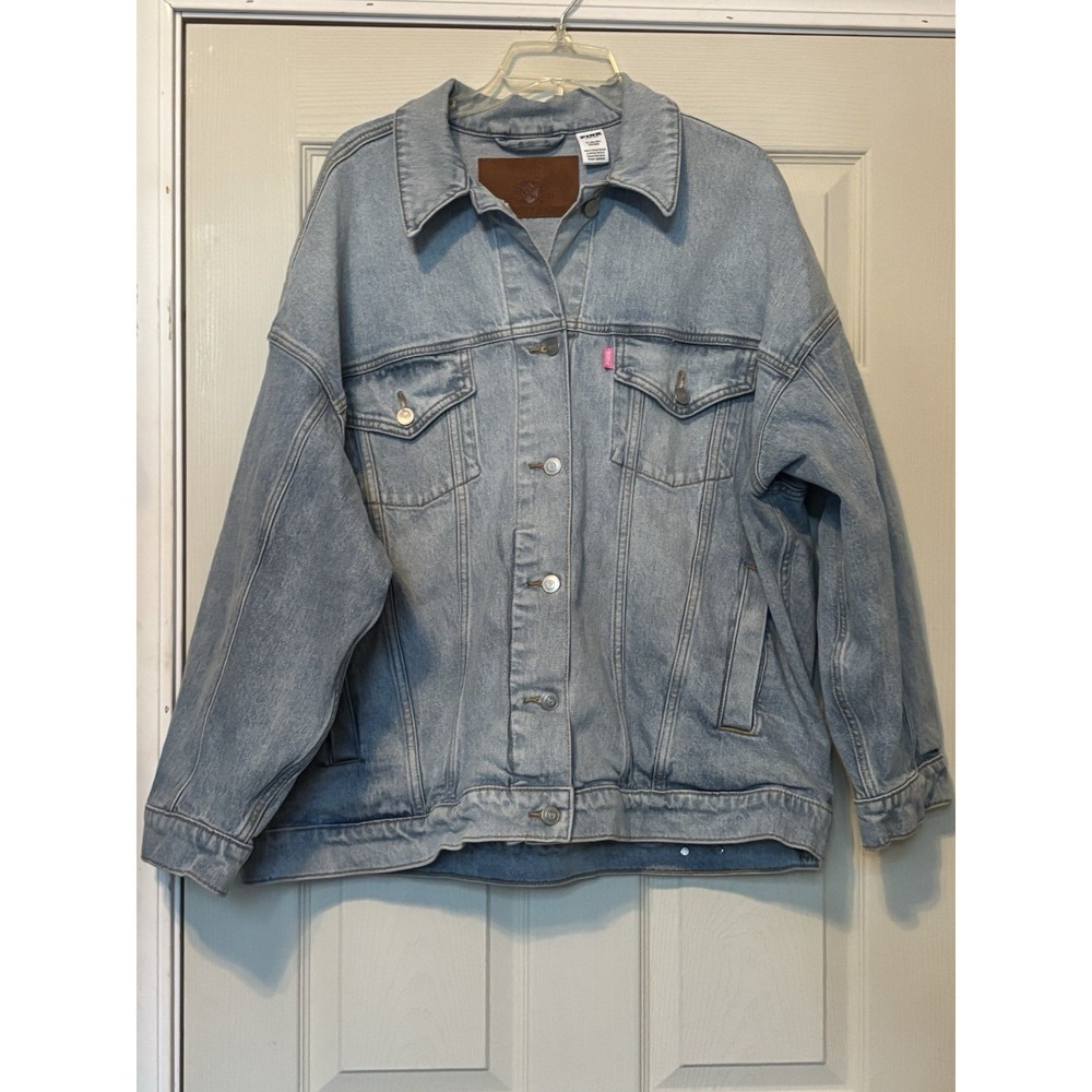 VICTORIA SECRET DENIM BY PINK OVERSIZED TRUCKER JACKET LIMITED EDITION SZ XL